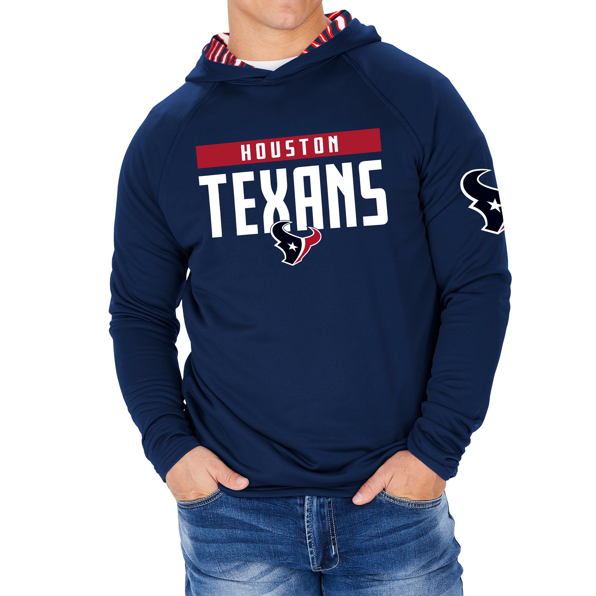 Zubaz NFL Men's Light Weight Team Color Hoodie With 3 Tone