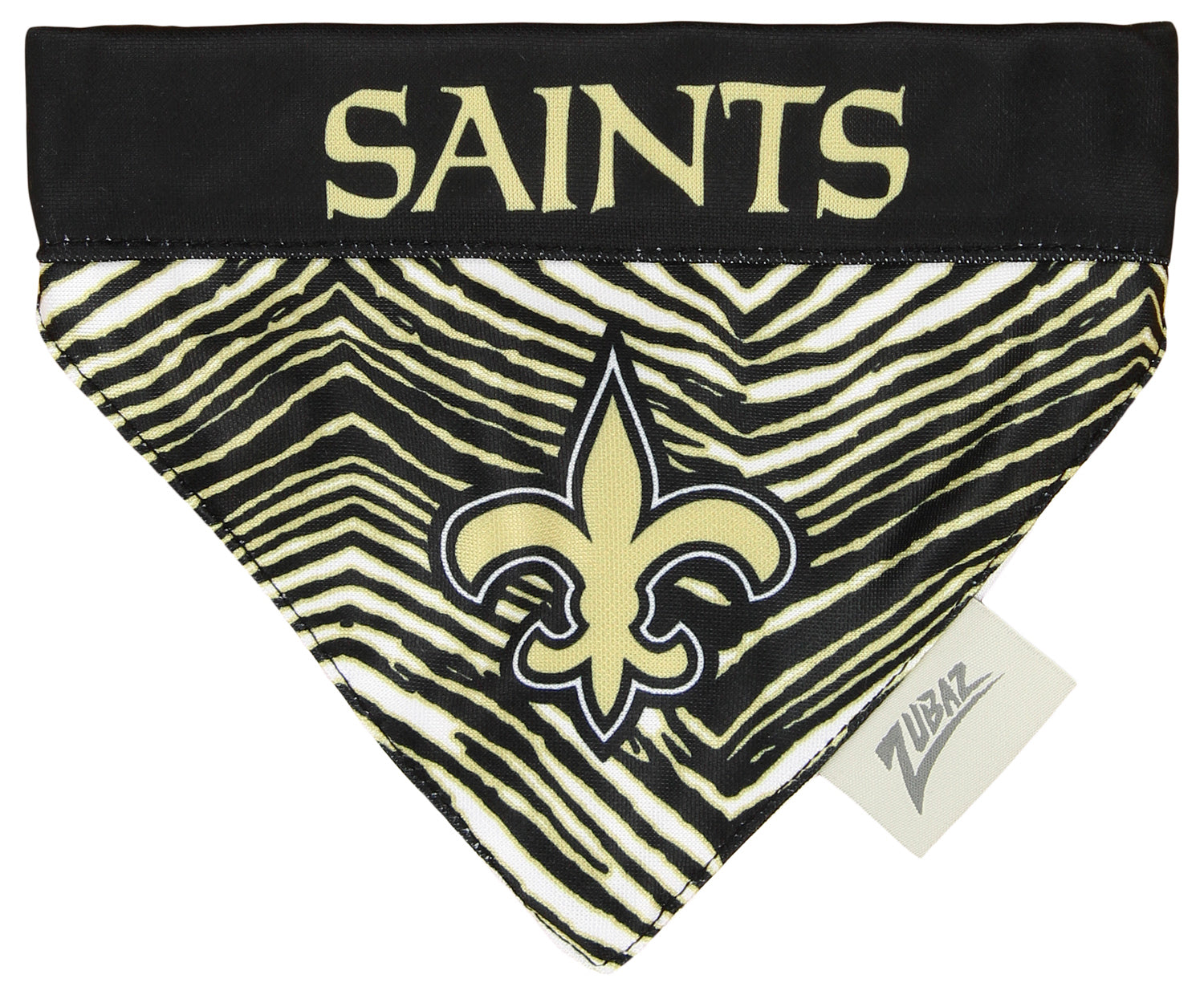 Zubaz X Pets First NFL New Orleans Saints Reversible Bandana For Dogs & Cats - Official NFL Saints Zubaz Apparel (1 of 5)