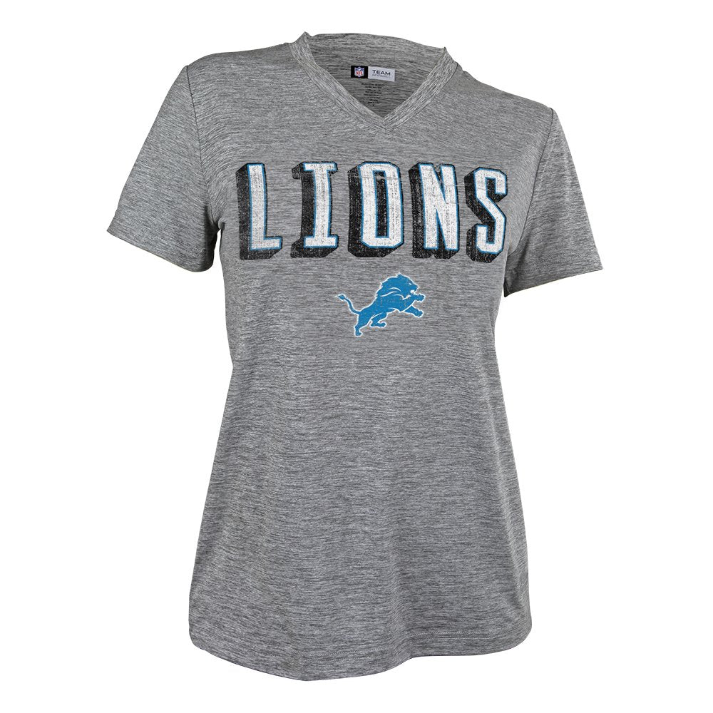 Zubaz NFL Women's Detroit Lions Retro Zebra V-Neck T-Shirt