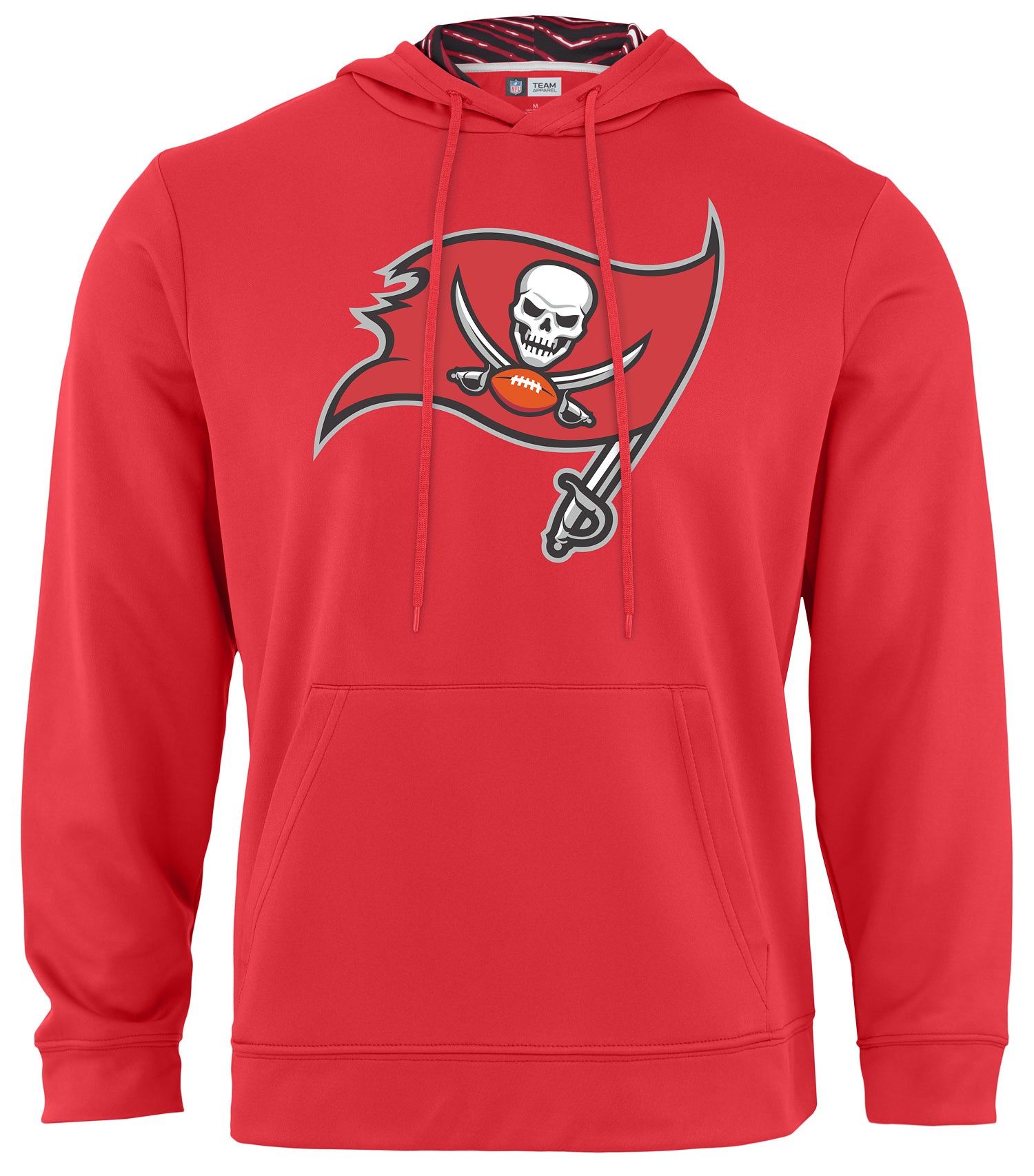Zubaz NFL Men's Tampa Bay Buccaneers Team Color Primary Logo With Zebra Hood Liner - Official NFL Licensed Zubaz Apparel (1 o