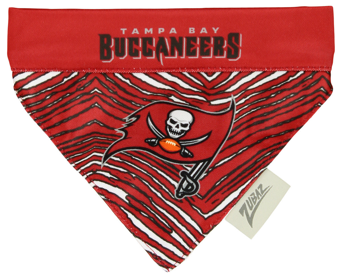 Zubaz X Pets First NFL Tampa Bay Buccaneers Reversible Bandana For Dogs & Cats - Official NFL Licensed Zubaz Apparel (1 of 5)