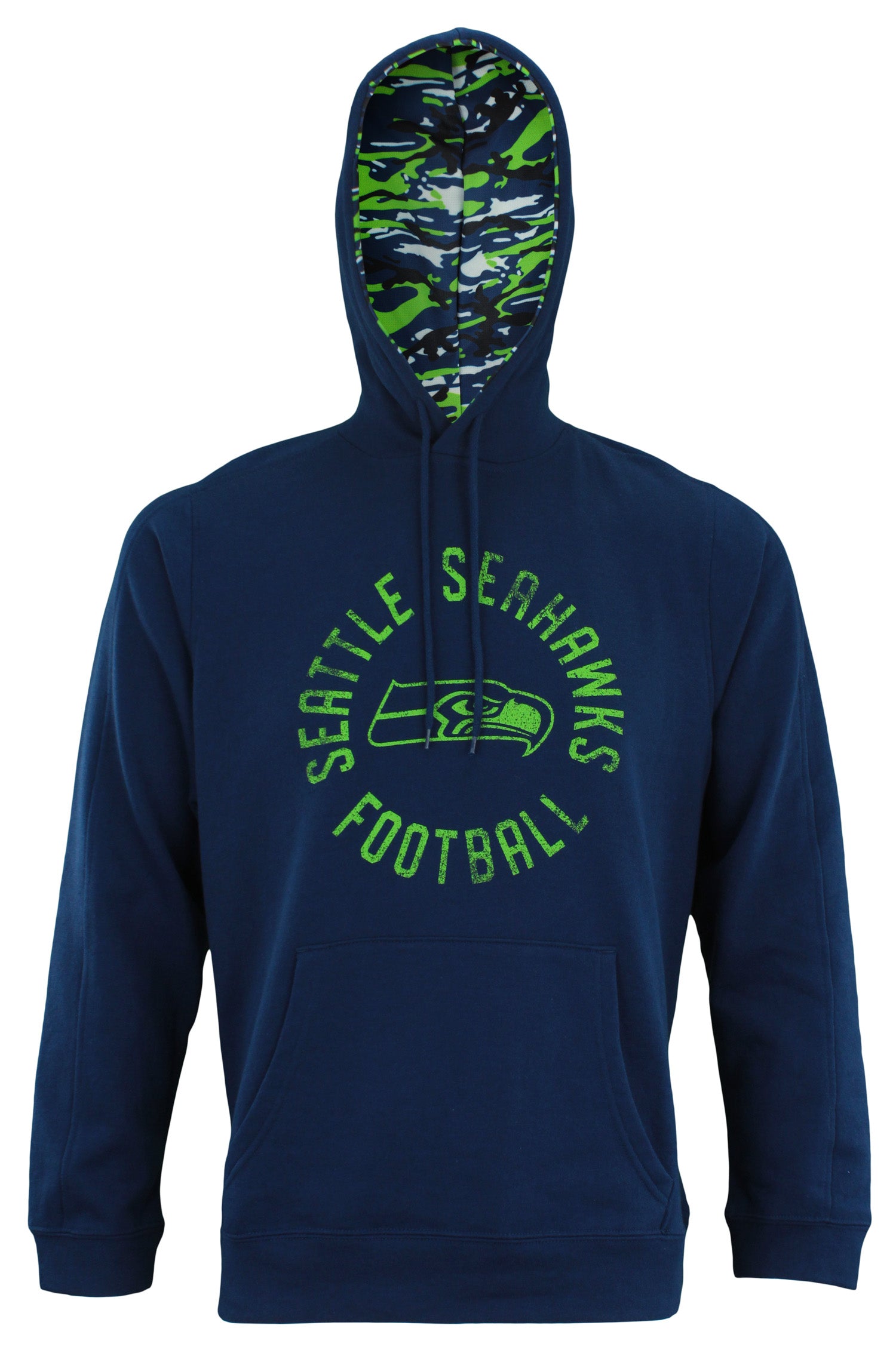 Zubaz NFL Men's Seatle Seahawks Camo Lined Pullover Hoodie
