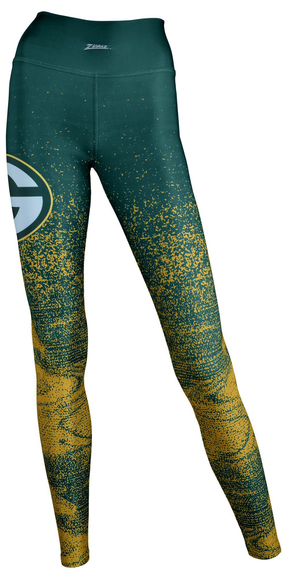 Zubaz NFL Women s Green Bay Packers Static Fade Legging Green Gold