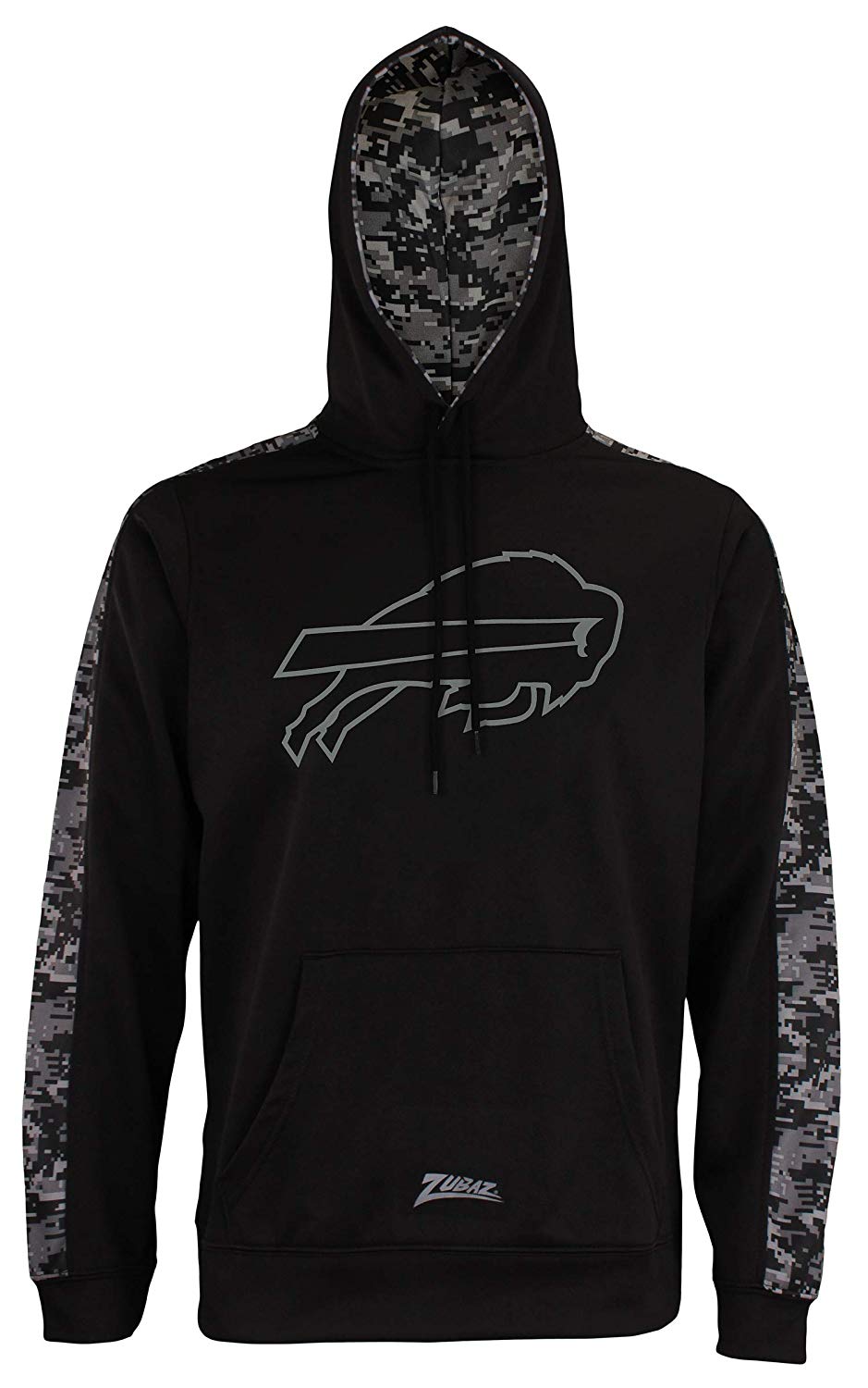 Zubaz Men's NFL Buffalo Bills Black Digi Camo Pullover Hoodie