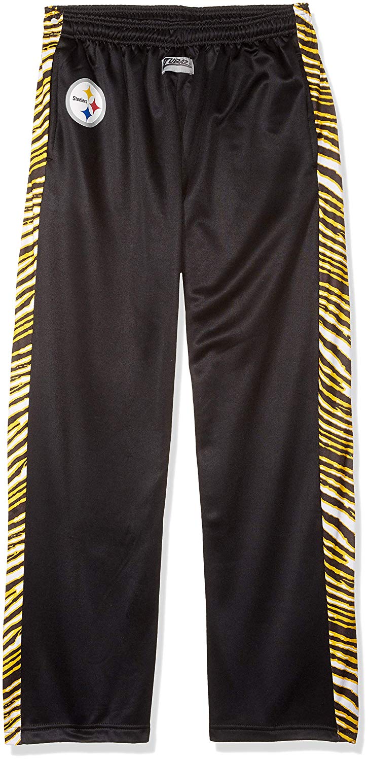 Zubaz NFL Men's Pittsburgh Steelers Zebra Accent NFL Stadium Pants