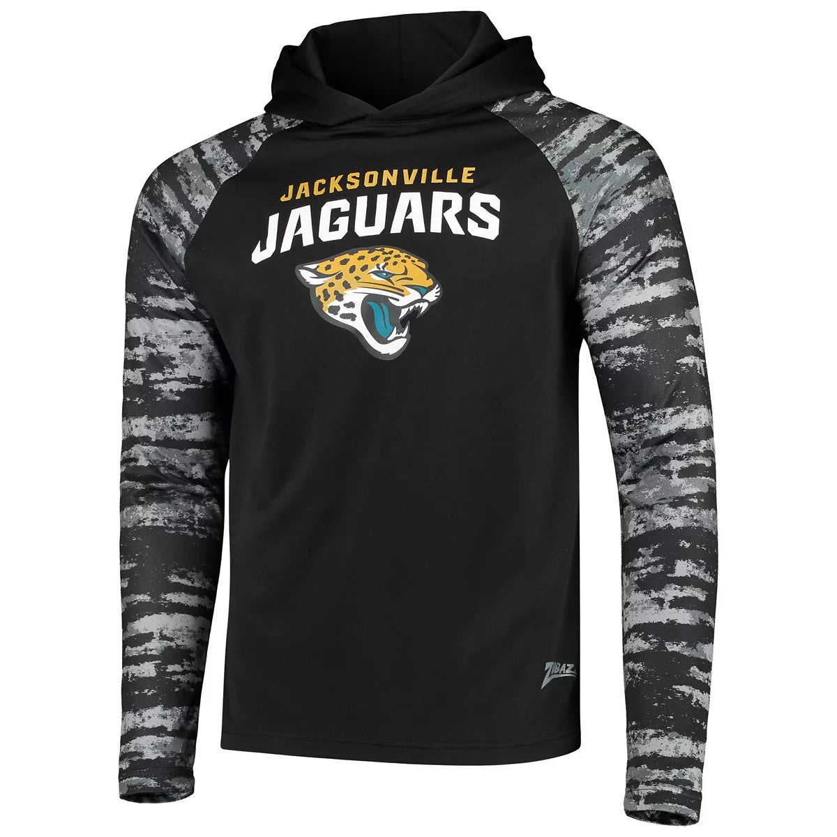 Zubaz NFL Men's Jacksonville Jaguars Oxide Raglan French Terry Pullover Hoodie