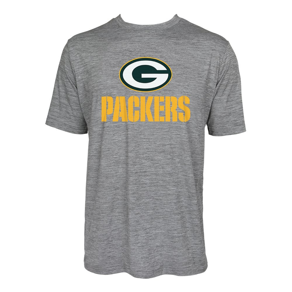 Zubaz NFL Men's Green Bay Packers Team Name and Logo Wordmark Tee