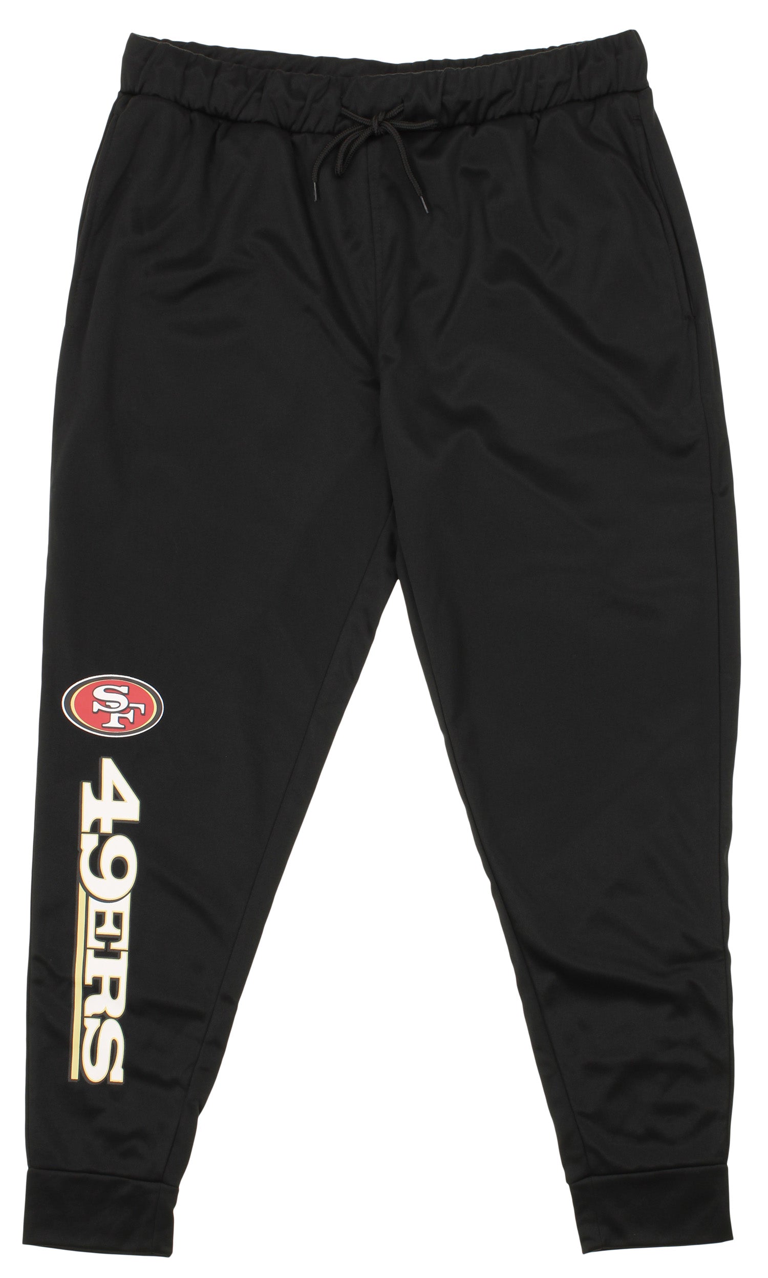 Zubaz NFL San Francisco 49ers Men's Poly Fleece Jogger, Black