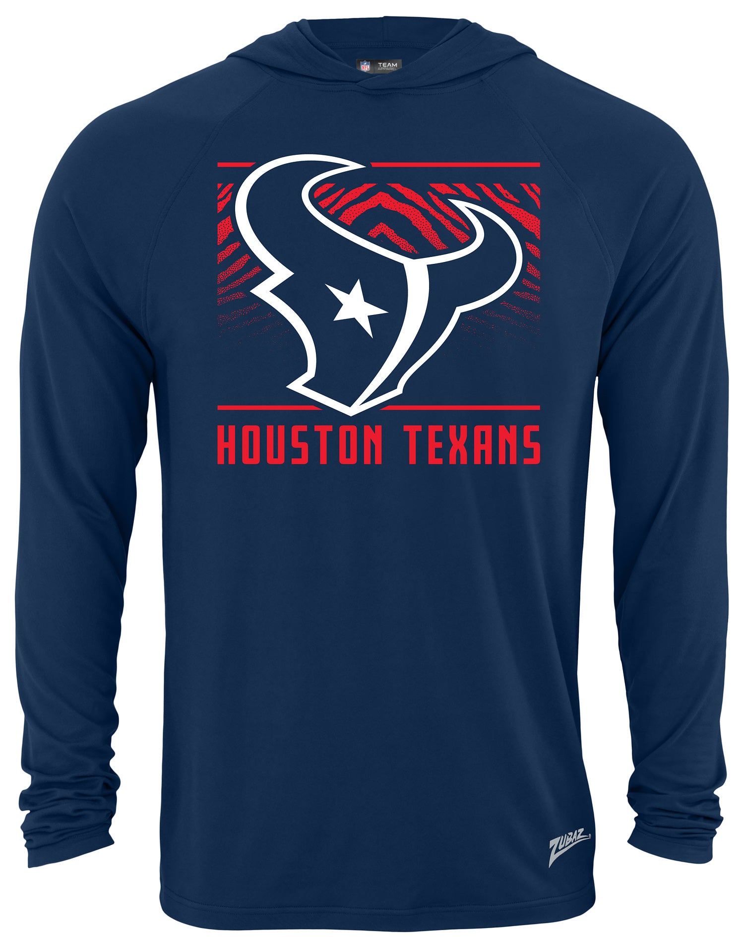 Zubaz NFL Men's Light Weight Team Color Hoodie, Alternate Tunnel Logo, Houston Texans - Official NFL Texans Zubaz Apparel (1