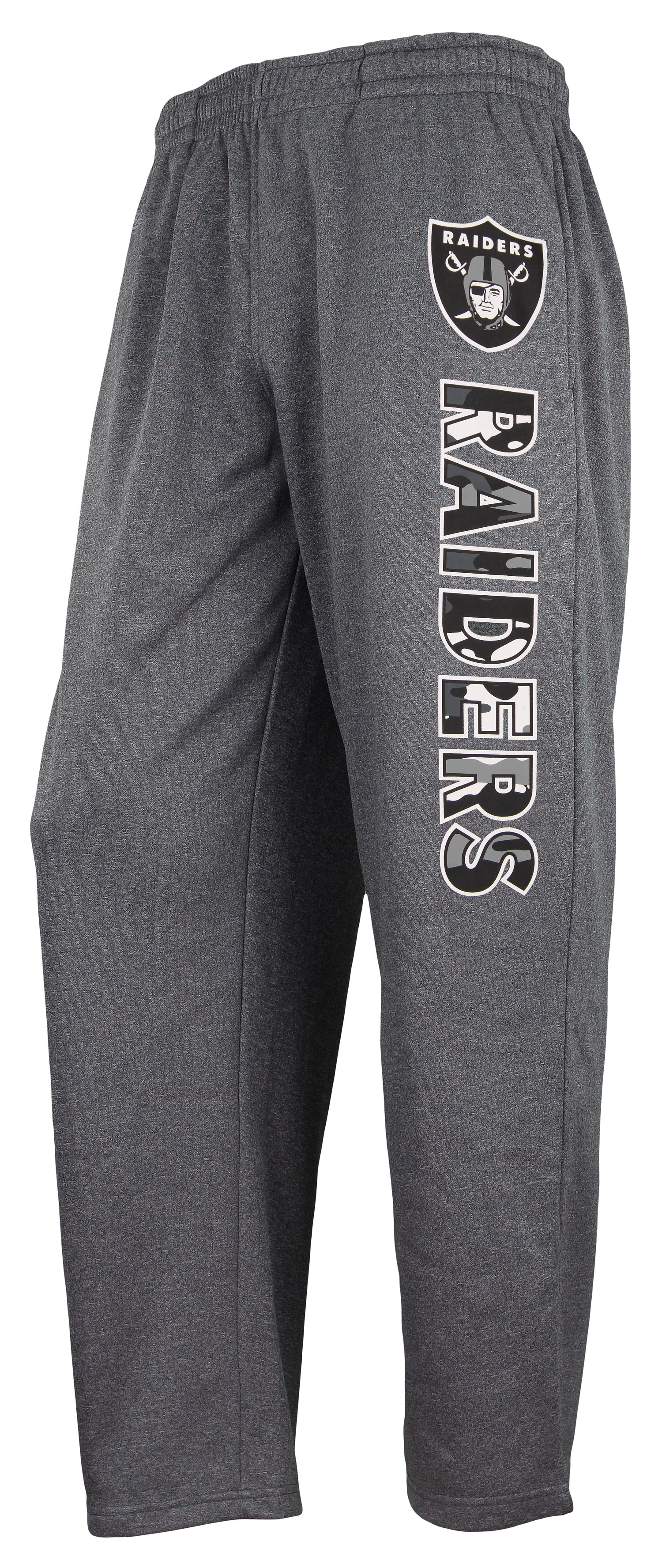 Zubaz NFL Men's Oakland Raiders Poly Fleece Dark Heather Gray Sweatpants