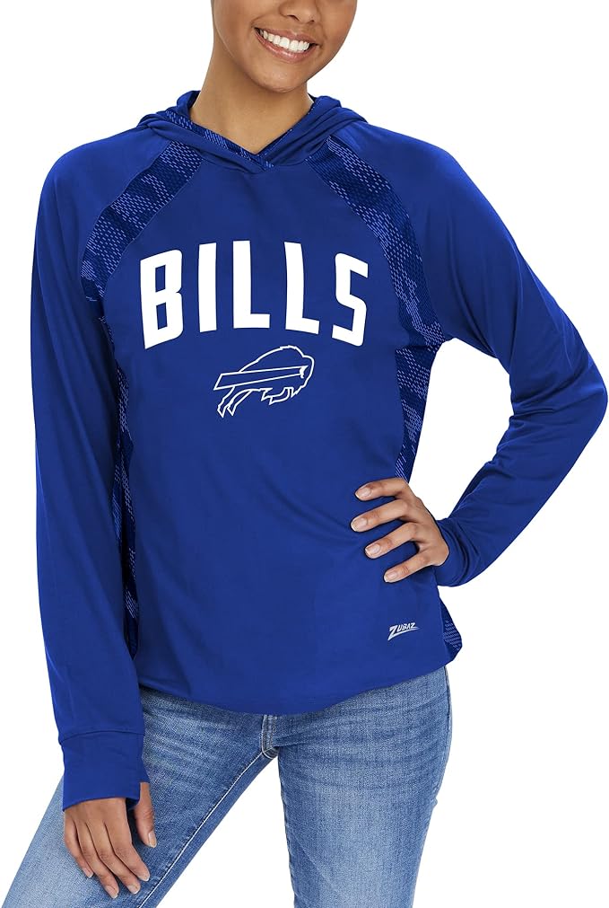 Zubaz NFL INDIANAPOLIS COLTS WOMENS ROYAL BLUE ELEVATED LW HOOD W/ TONAL VIPER PRINT BACK