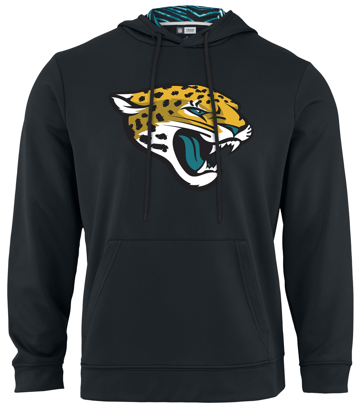 Zubaz NFL Men's Jacksonville Jaguars Team Color Primary Logo With Zebra Hood Liner - Official NFL Jaguars Zubaz Apparel (1 of