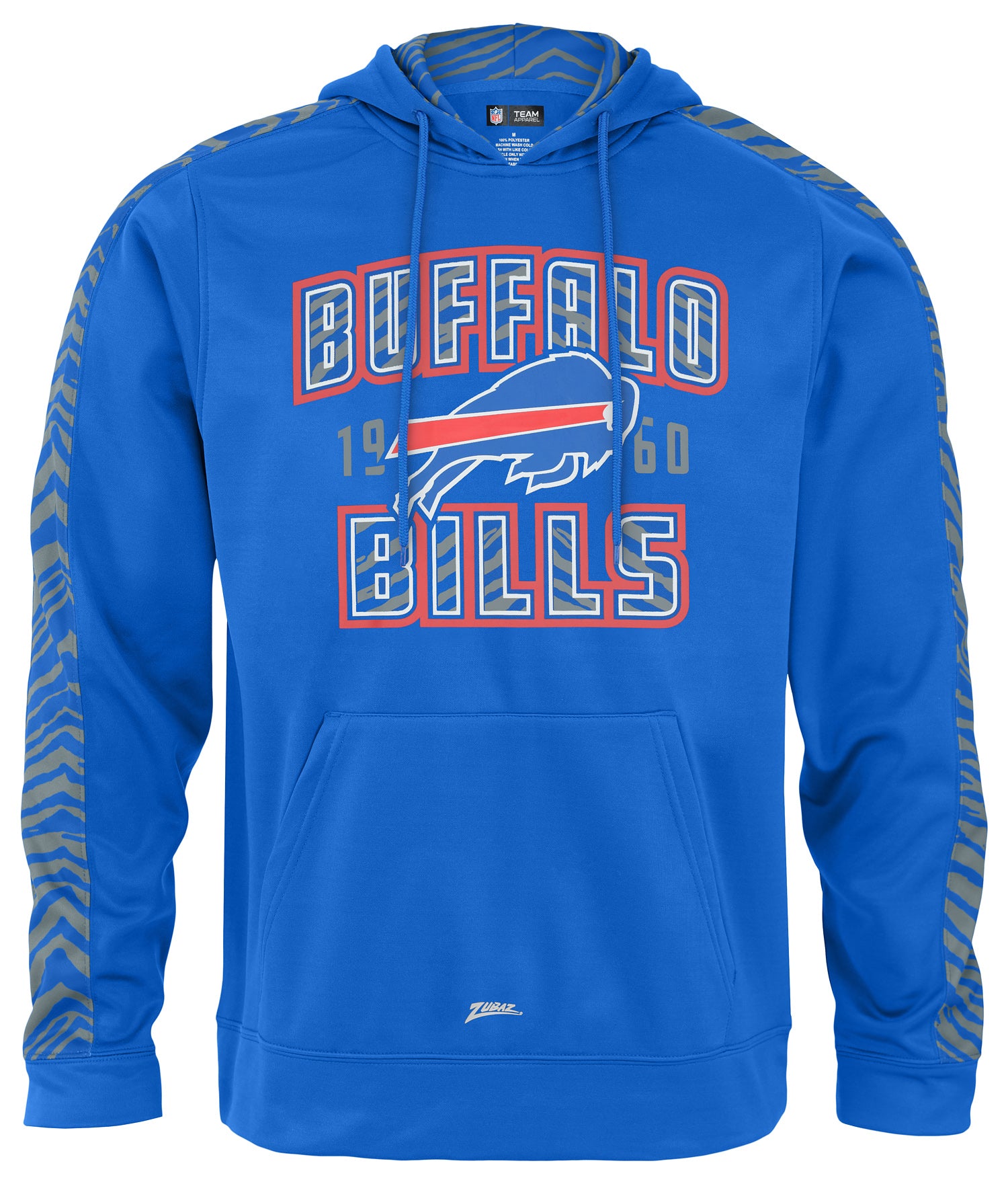Zubaz NFL Men's Buffalo Bills Zebra Lined EST Hoodie - Official NFL Bills Zubaz Apparel (1 of 2)