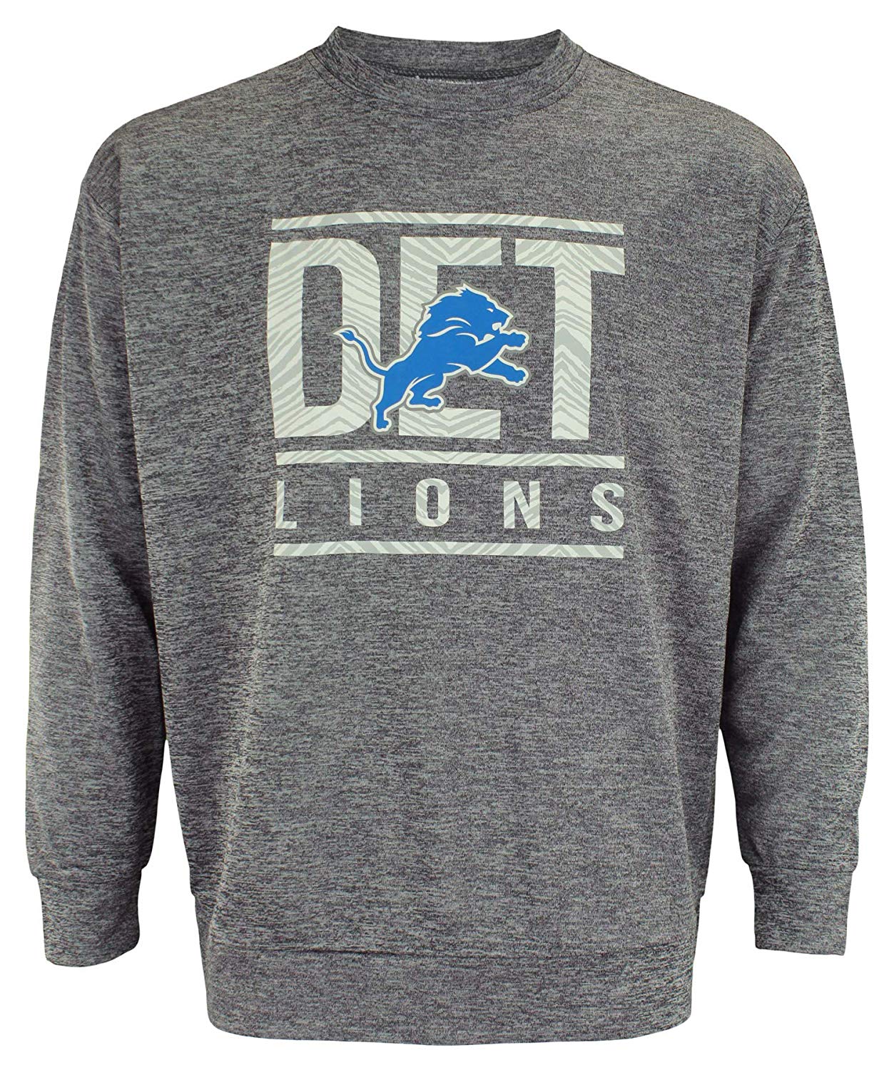 Zubaz NFL Detroit Lions Men's Lightweight French Terry Crew Neck Sweatshirt