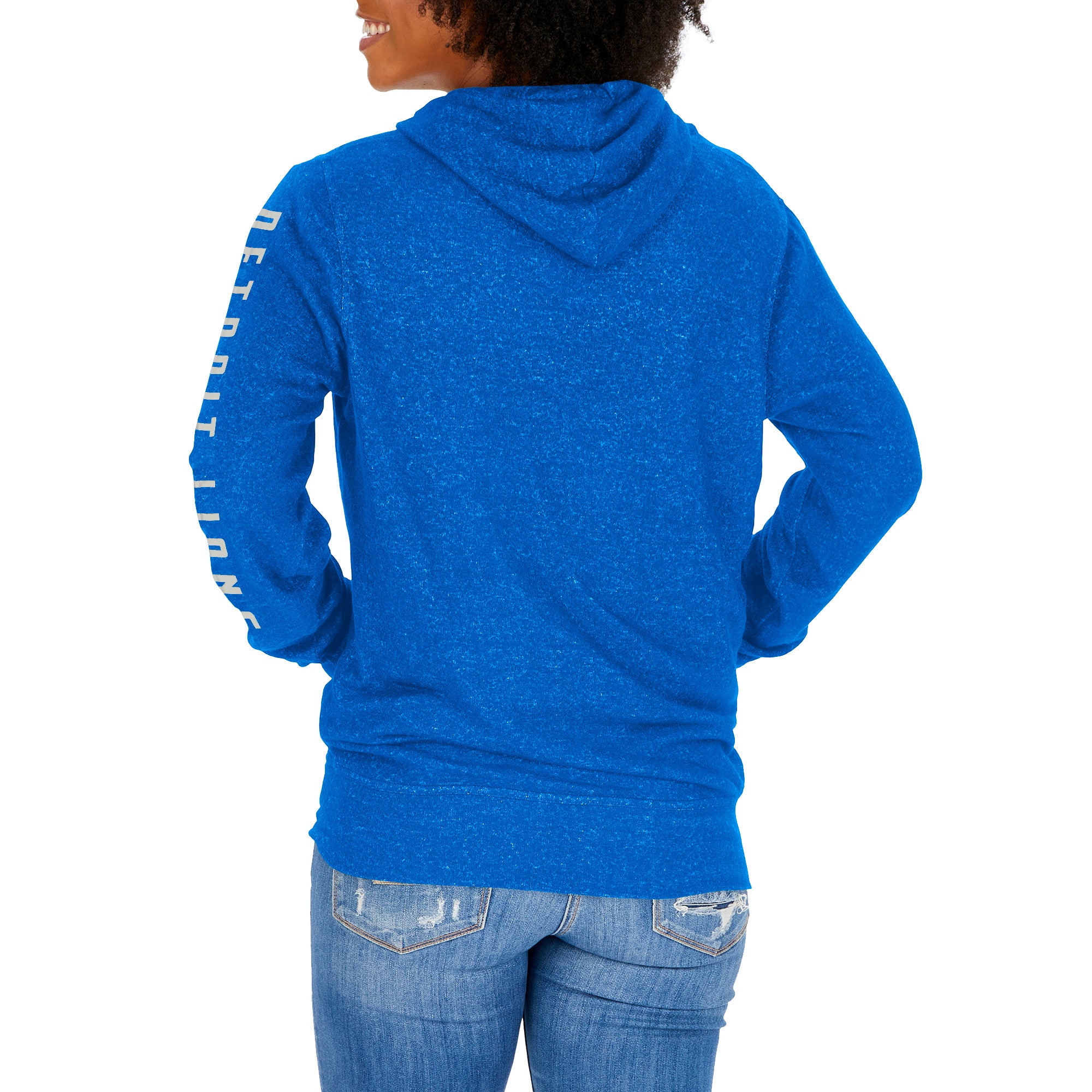 Zubaz NFL Women's Detroit Lions Marled Soft Pullover Hoodie