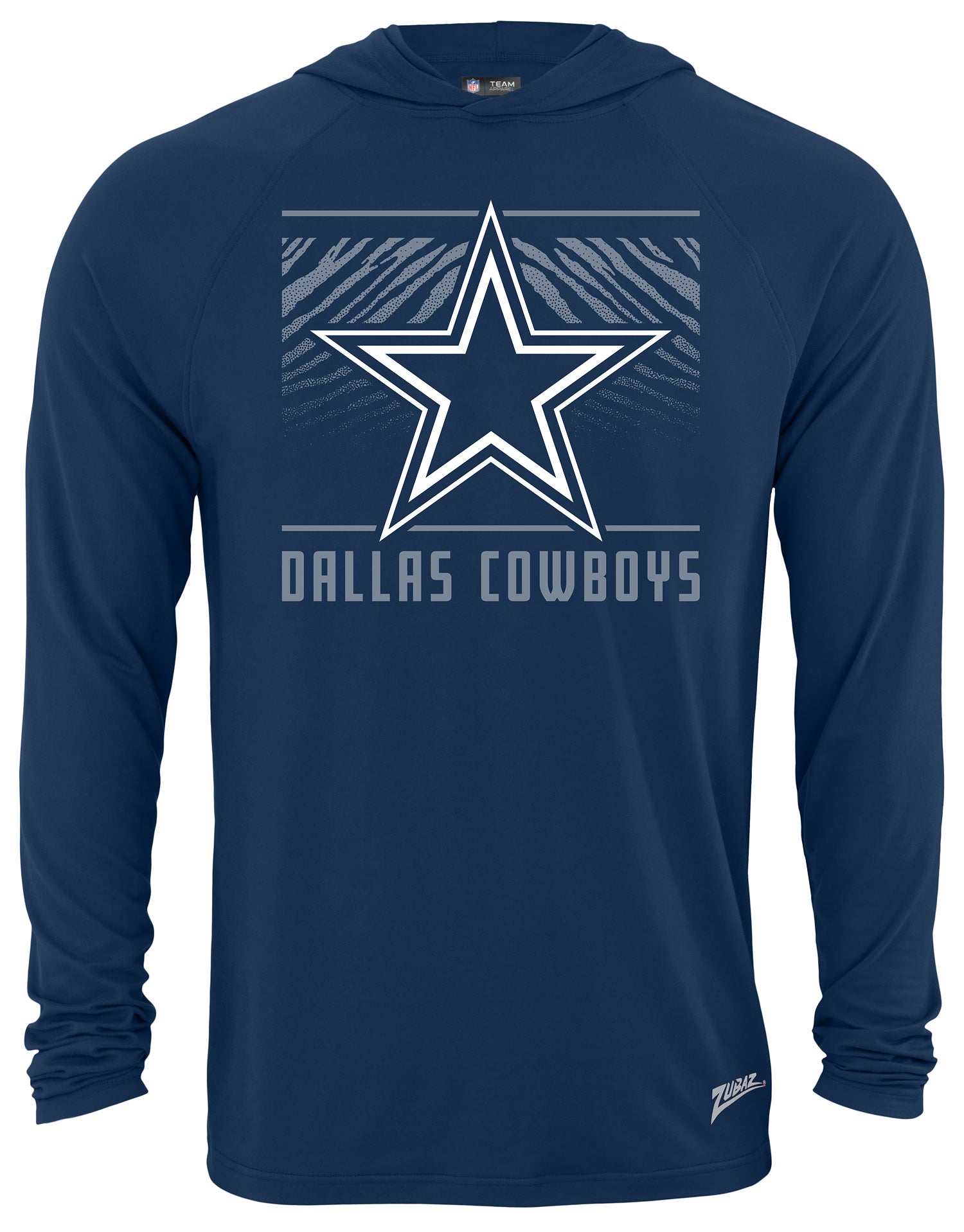 Zubaz NFL Men's Light Weight Team Color Hoodie, Alternate Tunnel Logo, Dallas Cowboys