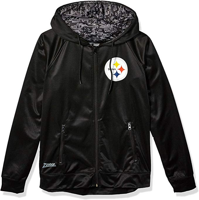 Zubaz NFL Men's Pittsburgh Steelers Full Zip Digital Camo Hood Hoodie, Black - Official NFL Steelers Zubaz Apparel (5 of 6)