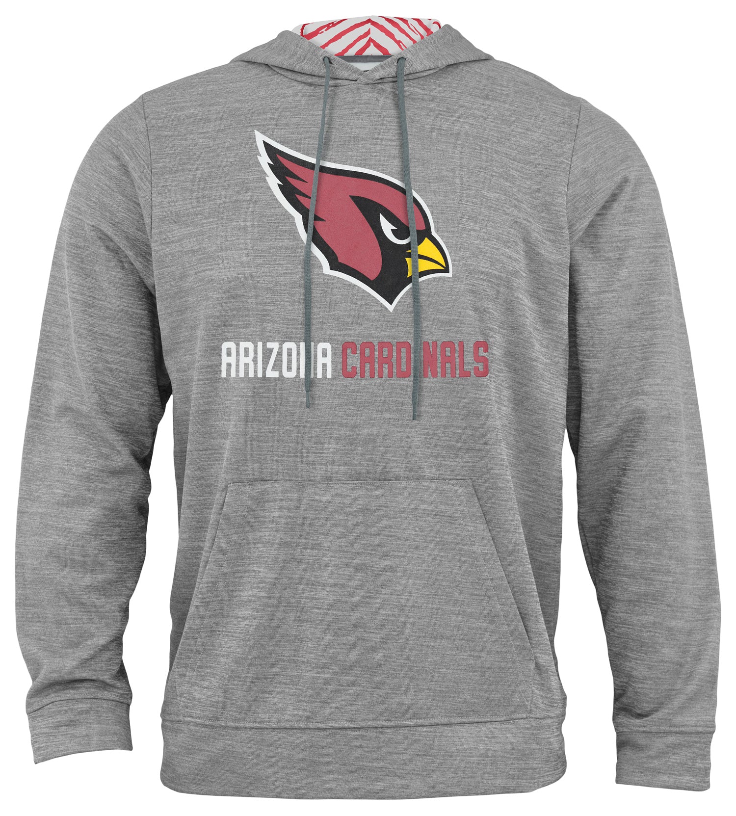 Zubaz NFL Men's Grey Team Name & Logo Zebra Hoodie Arizona Cardinals - Official NFL Cardinals Zubaz Apparel (1 of 3)
