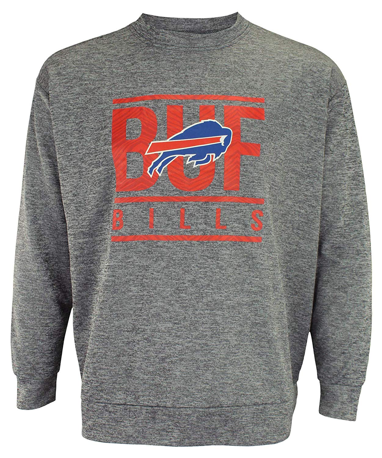 Zubaz NFL Buffalo Bills Men's Lightweight French Terry Crew Neck Sweatshirt