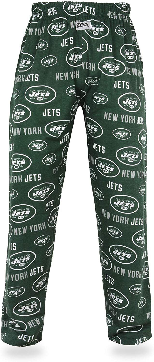 Zubaz NFL Football Men's New York Jets Print Logo Comfy Pants w/Wordmark