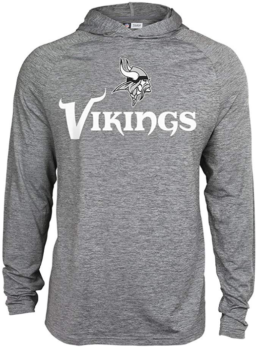 Zubaz NFL Football Men's Minnesota Vikings Tonal Gray Lightweight Hoodie