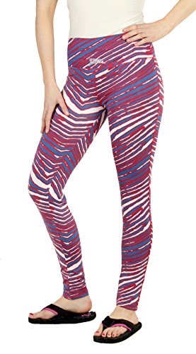 Zubaz NCAA Women's Kansas Jayhawks Team Color Tiger Print Leggings Pants