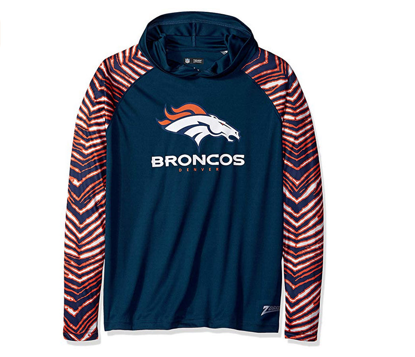 Zubaz NFL A- SM DENVER BRONCOS ZEBRA LIGHT WEIGHT HOODIE