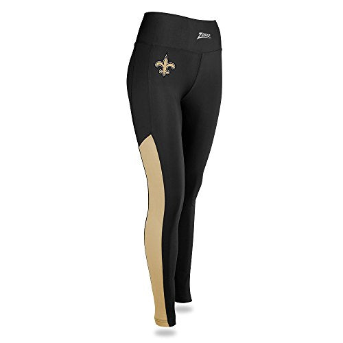 Zubaz NFL Women’s New Orleans Saints Solid Color Team Logo Leggings