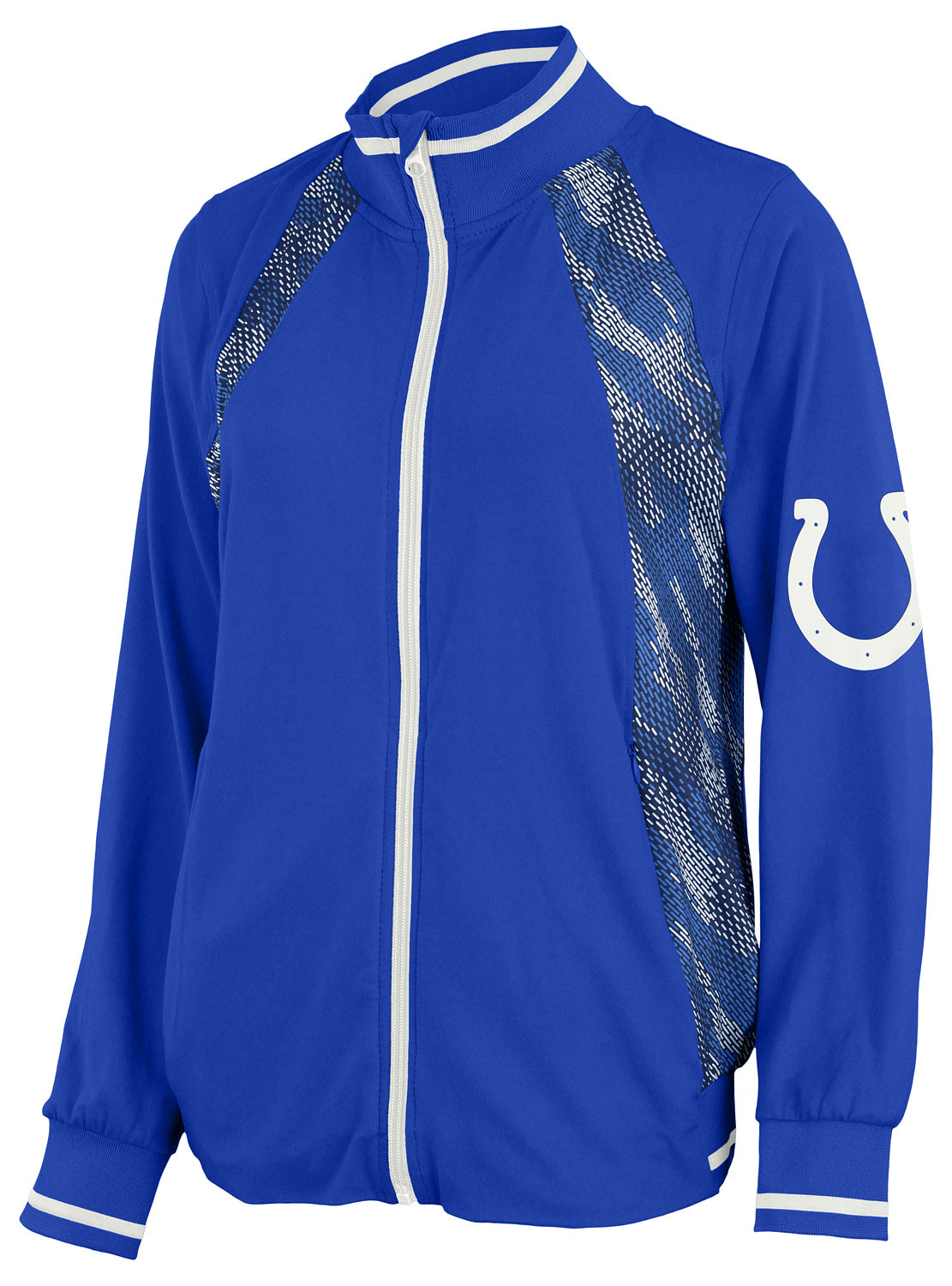Zubaz NFL Women's Indianapolis Colts Elevated Full Zip Viper Accent Ja