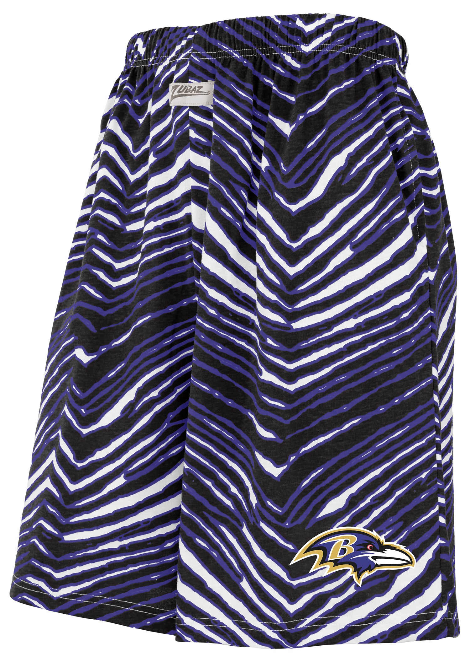 Zubaz NFL Adult Unisex Z88 Zebra Short for Men and Women, Baltimore Ravens - Official NFL Ravens Zubaz Apparel (1 of 2)