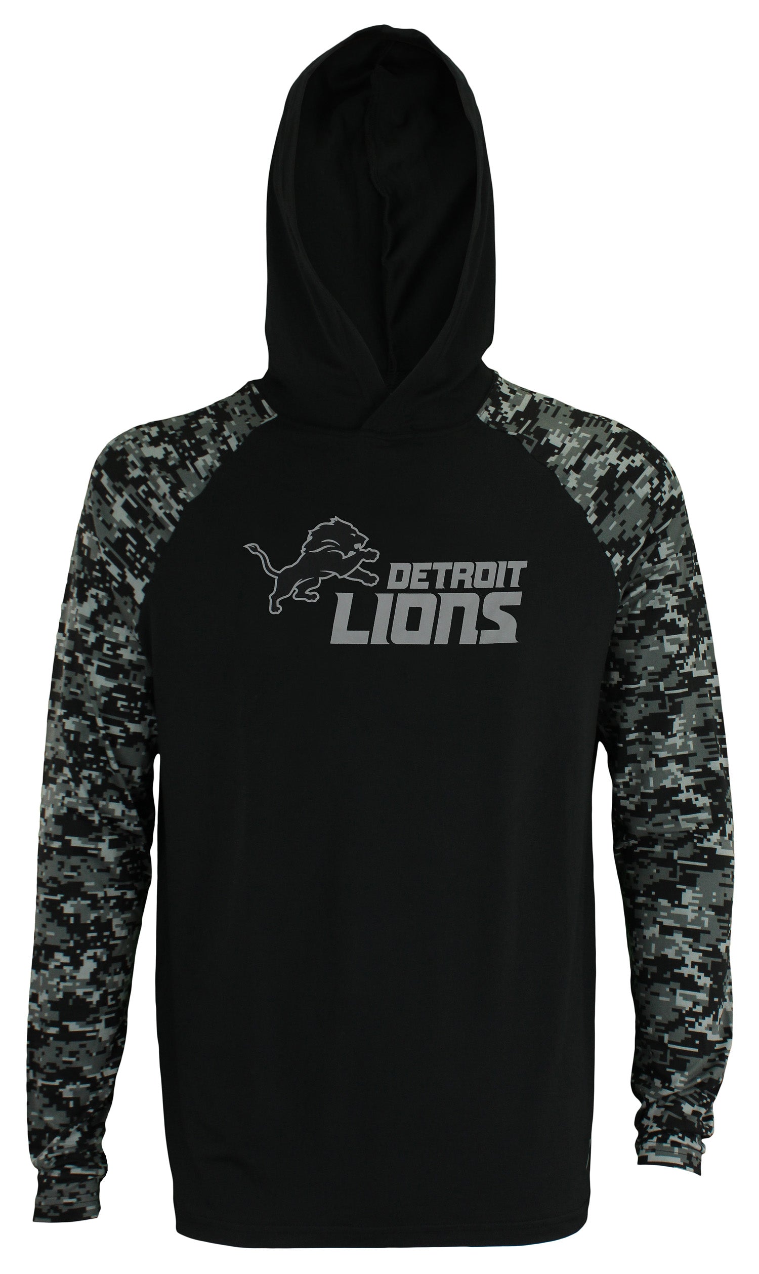 Zubaz Men's NFL Detriot Lions Solid Body Digital Camo Hoodie