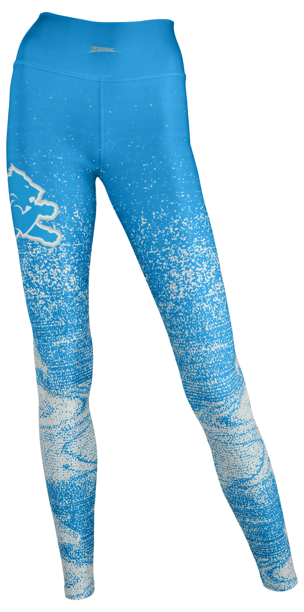 Zubaz NFL Women's DETROIT LIONS RAINSTORM BLUE/GRAY STATIC FADE LEGGING