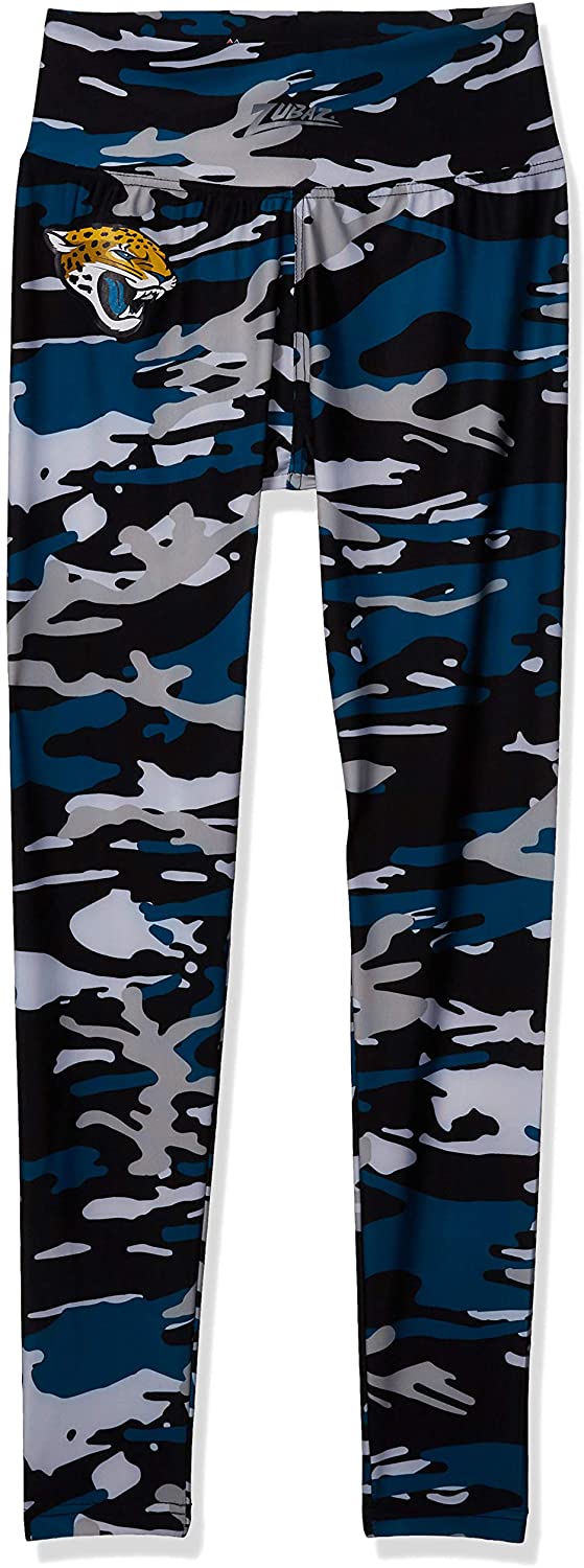 Zubaz Jacksonville Jaguars NFL Women's Camo Print Legging, Teal/Black