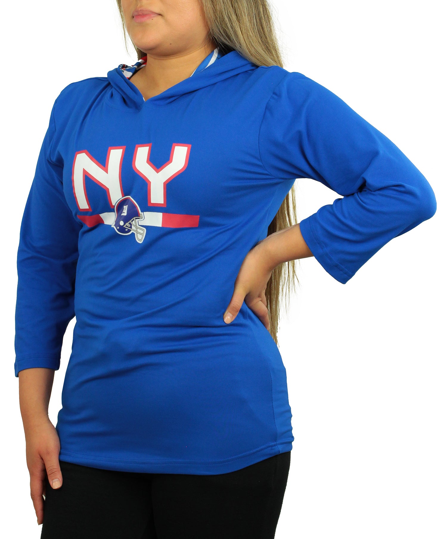 Zubaz NFL Women's New York Giants Solid Team Color Lightweight Pullover - Official NFL Giants Zubaz Apparel (1 of 3)