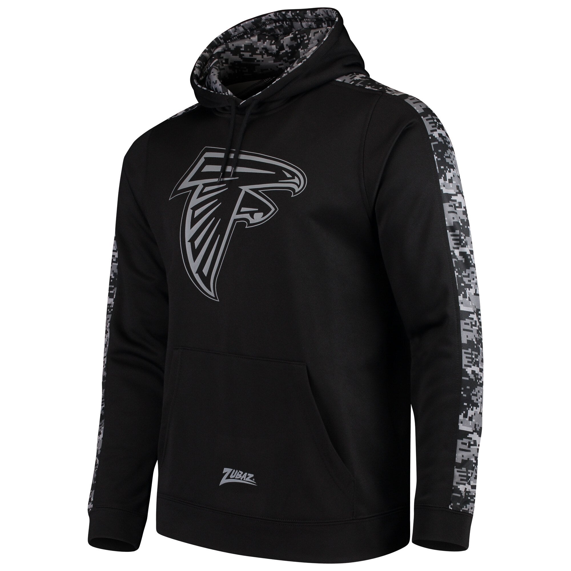 Zubaz Men's NFL Atlanta Falcons Black Digi Camo Pullover Hoodie