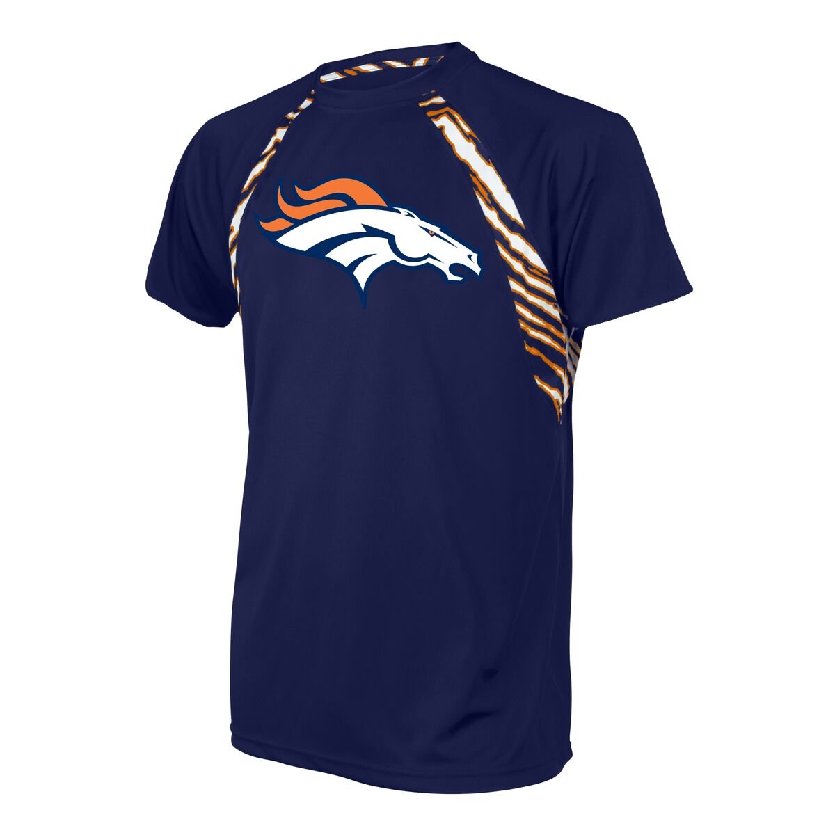Zubaz NFL Denver Broncos Men's Short Sleeve Zebra Accent T-Shirt, Blue