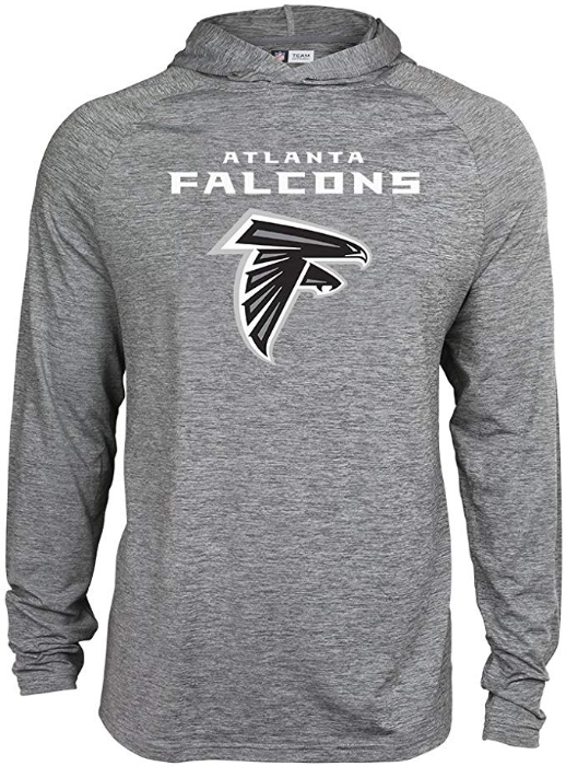 Zubaz NFL Football Men's Atlanta Falcons Tonal Gray Lightweight Hoodie