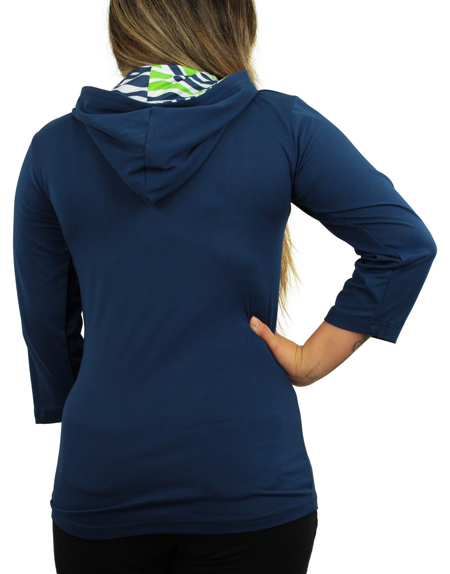 Zubaz NFL Women's Seattle Seahawks Solid Team Color Lightweight Pullover - Official NFL Seahawks Zubaz Apparel (3 of 3)