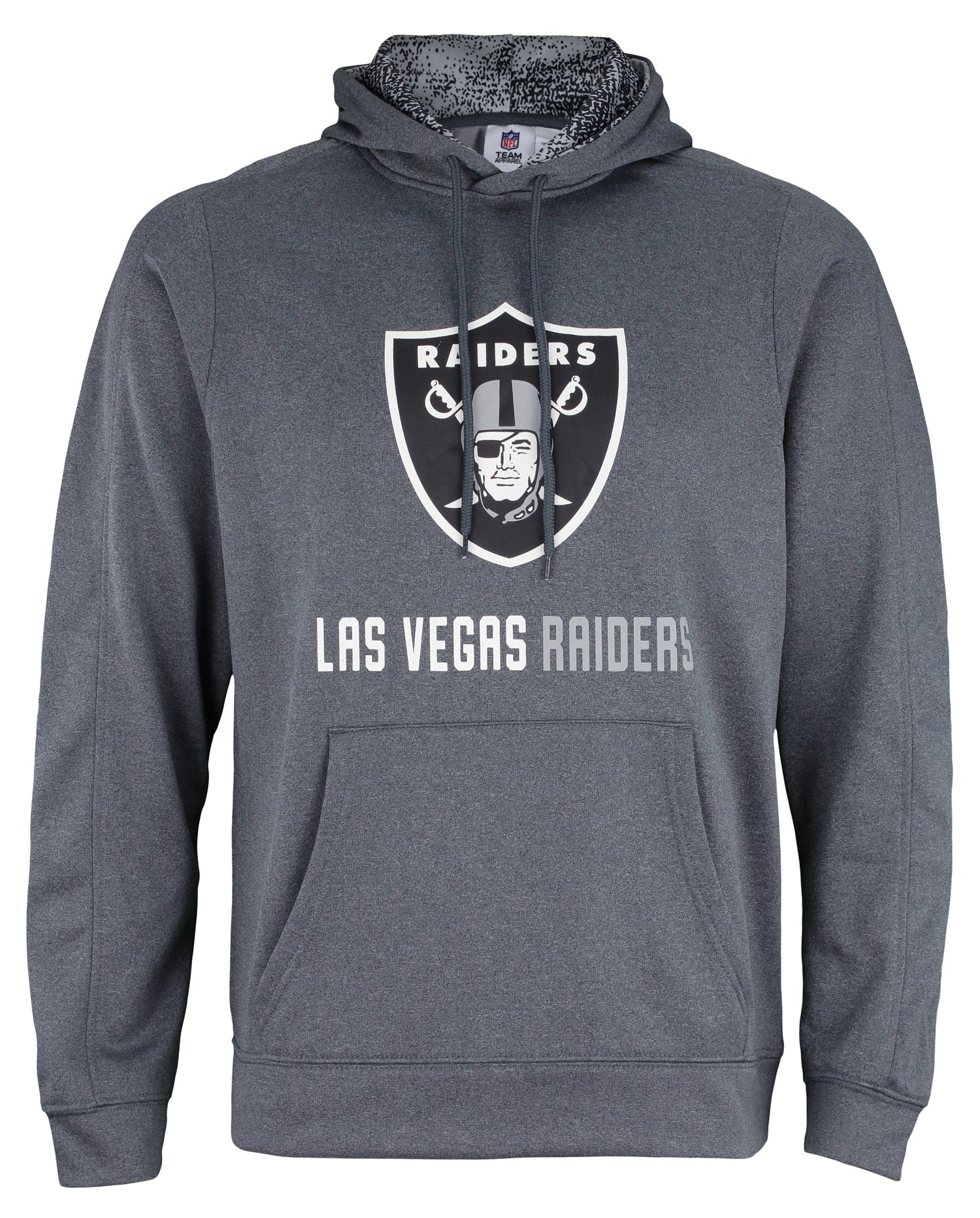 Zubaz NFL Men's Las Vegas Raiders Performance Fleece Hoodie, Heather Grey