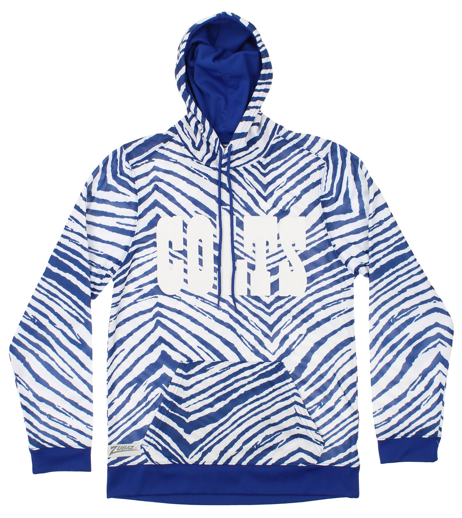 Zubaz NFL Football Men's Indianapolis Colts Zebra Print Touchdown Hoodie - Official NFL Colts Zubaz Apparel