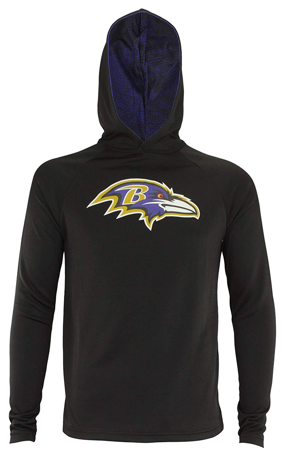 Zubaz NFL Baltimore Ravens Men's Lightweight Performance French Terry Hoodie