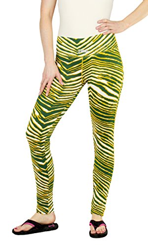 Zubaz NFL Women's Green Bay Packers Team Color Tiger Print Leggings Pants
