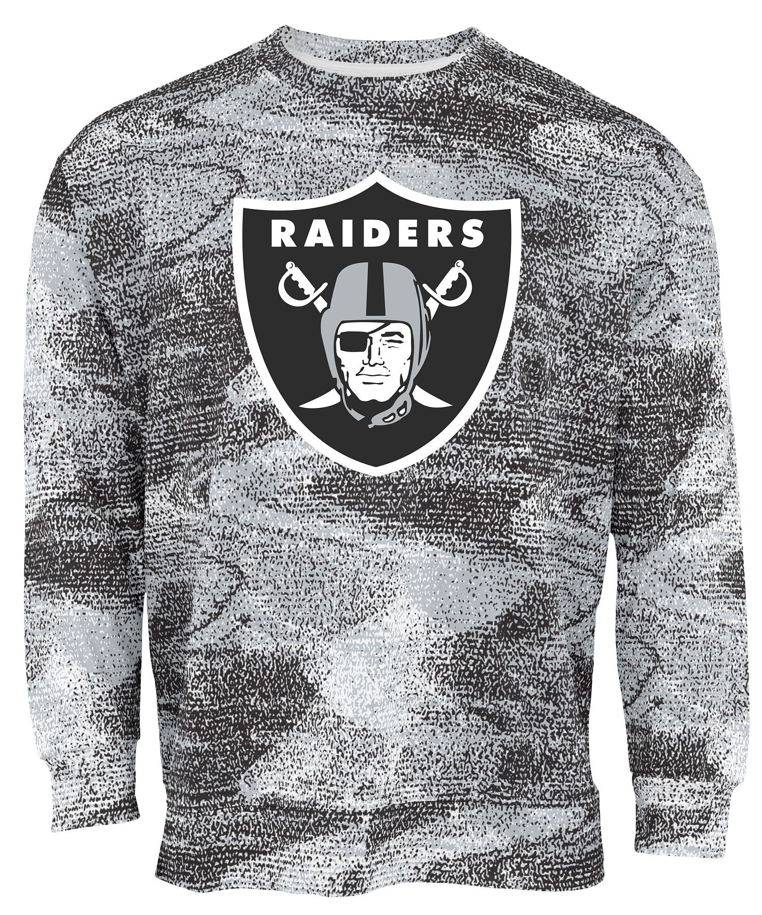 Zubaz NFL Men's Team Logo Static Crew Neck Sweatshirt Las Vegas Raiders - Official NFL Raiders Zubaz Apparel