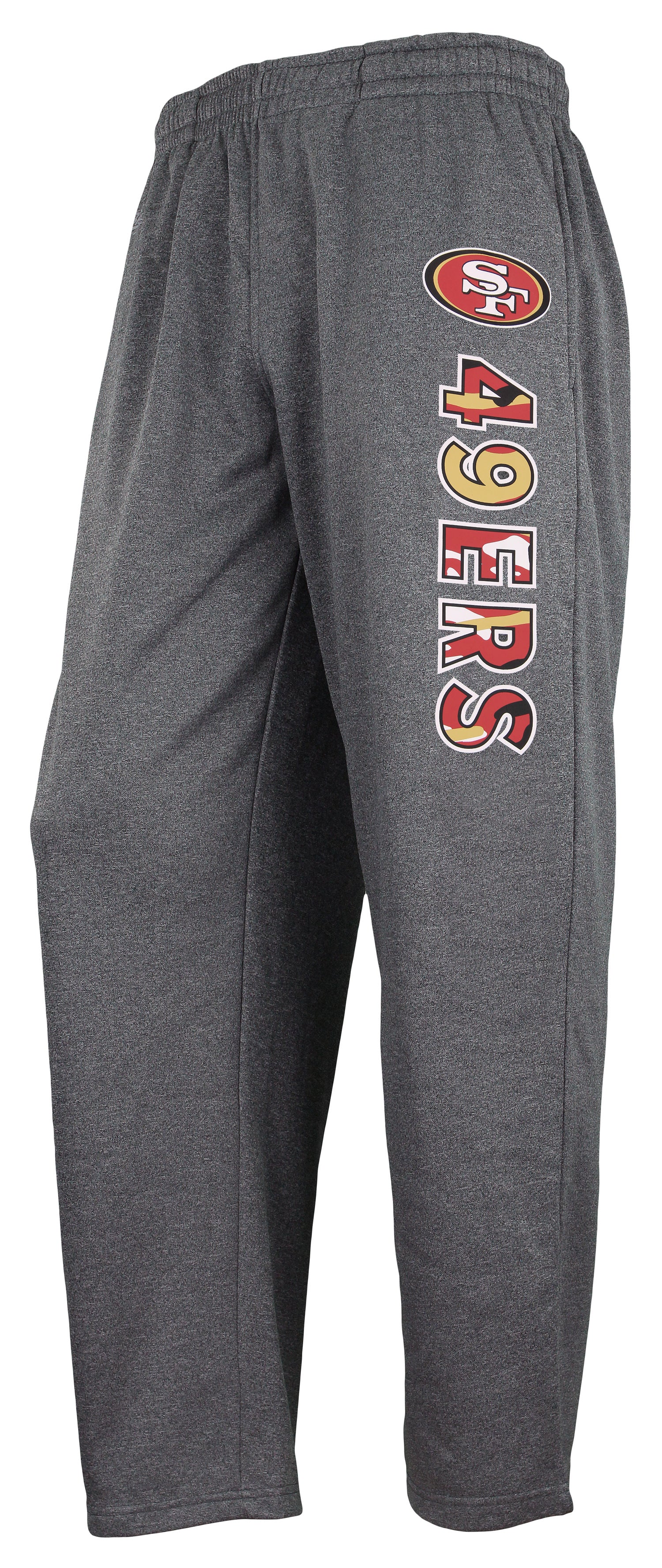 Zubaz NFL Men's San Francisco 49ers Poly Fleece Dark Heather Gray Sweatpants