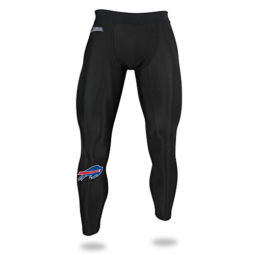 Zubaz NFL Men Buffalo Bills Active Performance Compression Black Leggings