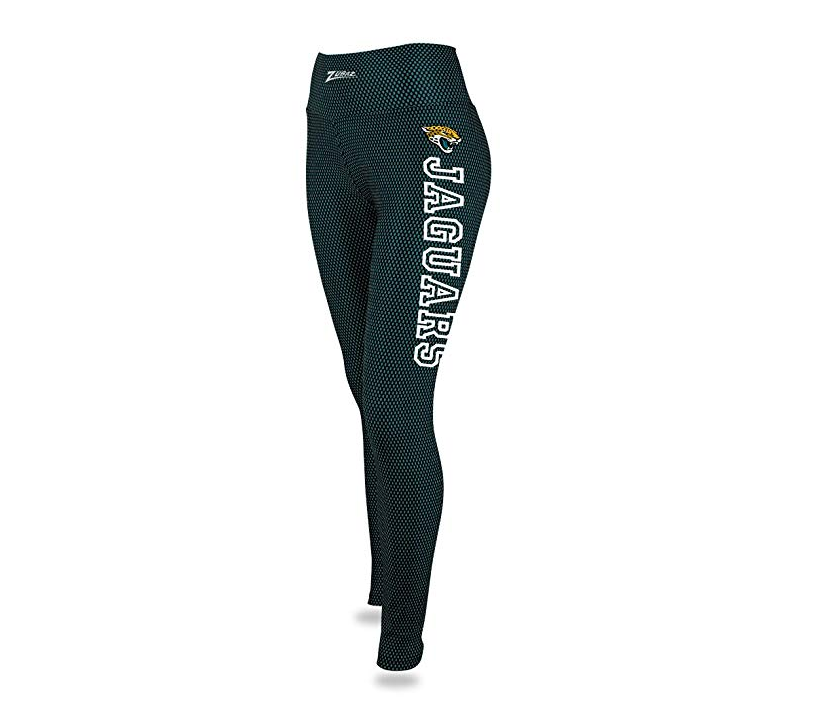 Zubaz NFL Women's Jacksonville Jaguars Printed Faux Mesh Leggings