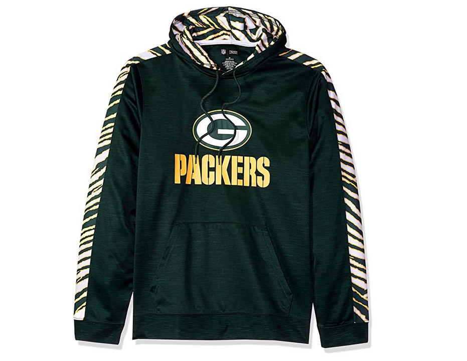 Zubaz Men's NFL Green Bay Packers Pullover Hoodie With Zebra Accents