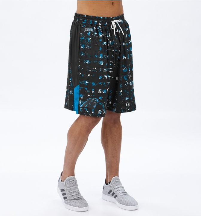 Zubaz NFL Men's Carolina Panthers Color Grid Shorts