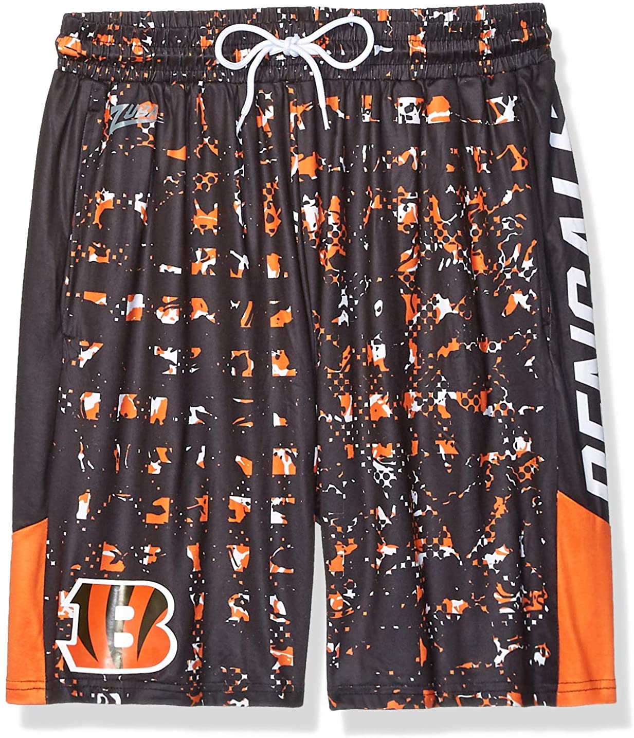 Zubaz NFL Men's Cincinnati Bengals Color Grid Shorts