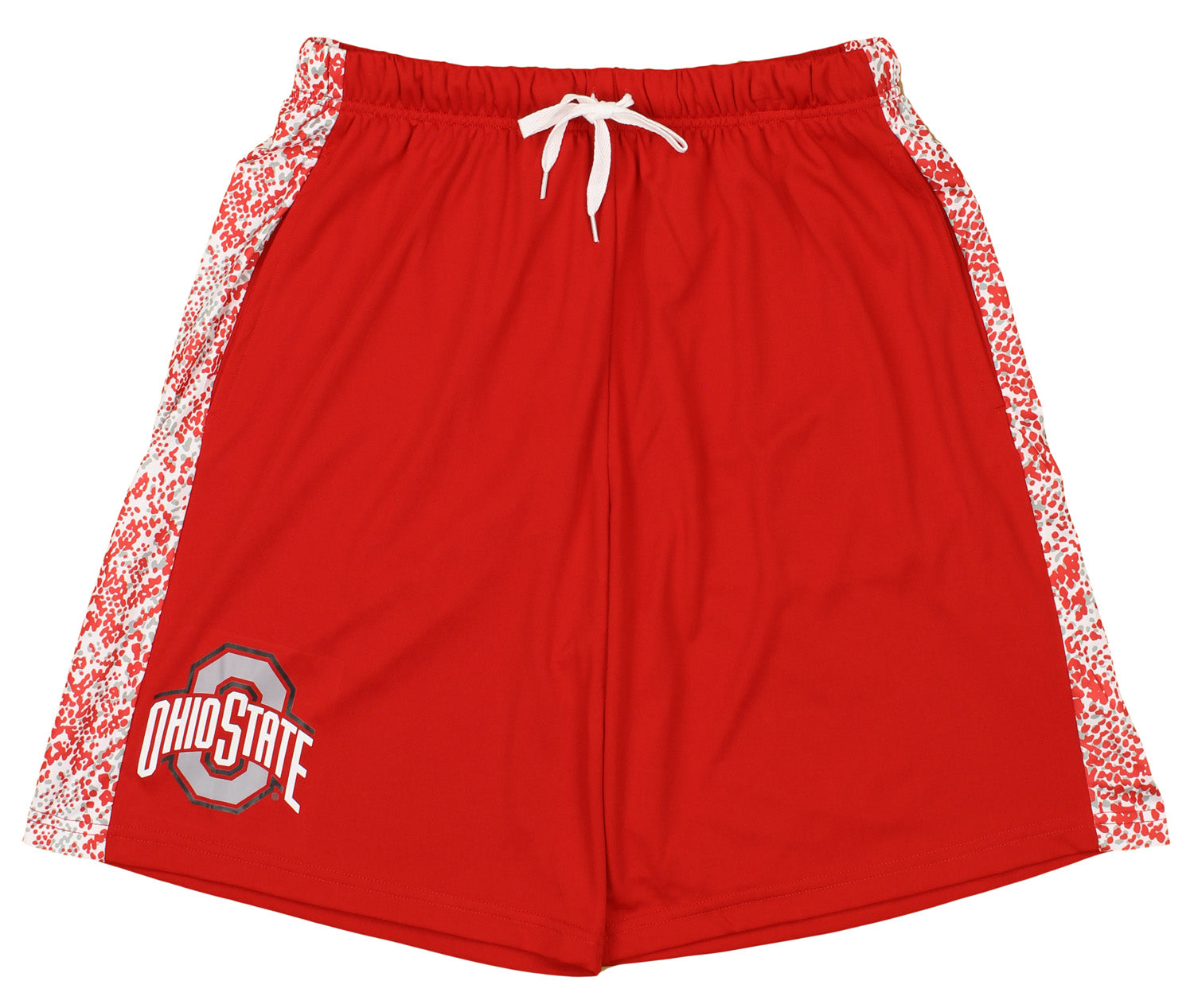Zubaz Ohio State Buckeyes NCAA Mens Post Stripe Single Layer Shorts, Red
